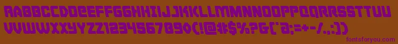 Cyborgroosterleft-Schriftart – Violette Schriften auf braunem Hintergrund