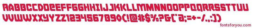 Cyborgroosterleft-Schriftart – Rote Schriften auf weißem Hintergrund