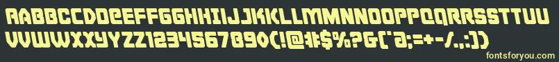 フォントCyborgroosterleft – 黒い背景に黄色の文字