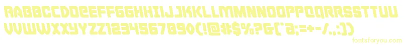 フォントCyborgroosterleft – 白い背景に黄色の文字