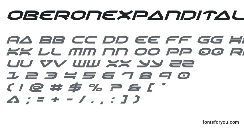 Schriftart Oberonexpandital – Alphabet, Zahlen, spezielle Symbole