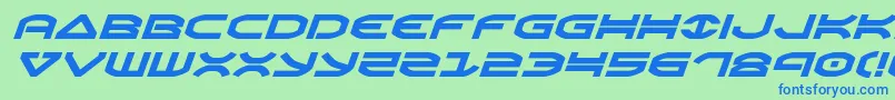 Oberonexpandital Font – Blue Fonts on Green Background