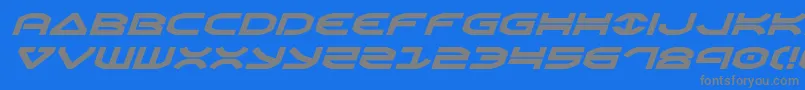 Czcionka Oberonexpandital – szare czcionki na niebieskim tle