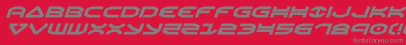 Fonte Oberonexpandital – fontes cinzas em um fundo vermelho