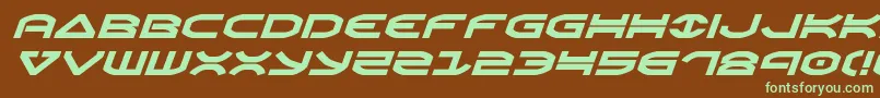 Oberonexpandital-Schriftart – Grüne Schriften auf braunem Hintergrund