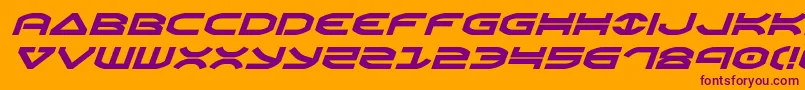 Oberonexpandital Font – Purple Fonts on Orange Background