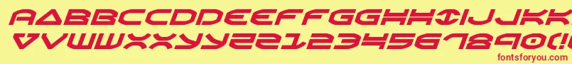 Oberonexpandital Font – Red Fonts on Yellow Background