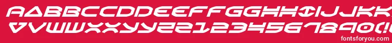 フォントOberonexpandital – 赤い背景に白い文字