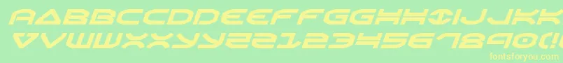 Fonte Oberonexpandital – fontes amarelas em um fundo verde