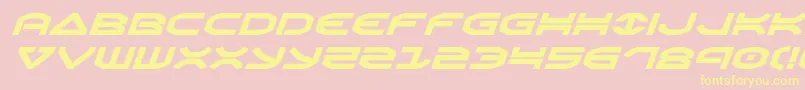 フォントOberonexpandital – 黄色のフォント、ピンクの背景