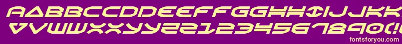 Oberonexpandital Font – Yellow Fonts on Purple Background