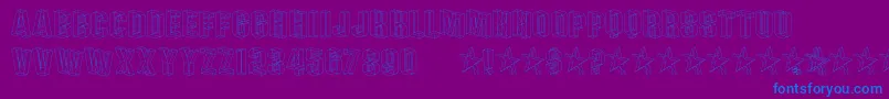 フォントPlexifontBv – 紫色の背景に青い文字