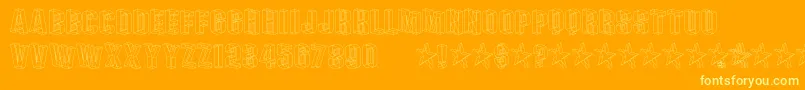フォントPlexifontBv – オレンジの背景に黄色の文字
