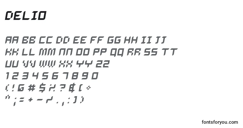 Delioフォント–アルファベット、数字、特殊文字