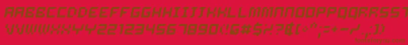 フォントDelio – 赤い背景に茶色の文字