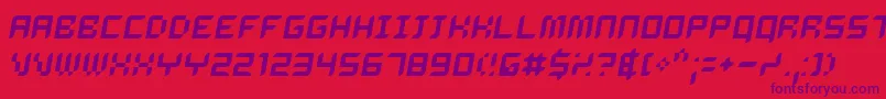 Delio-Schriftart – Violette Schriften auf rotem Hintergrund