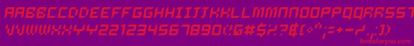 フォントDelio – 紫の背景に赤い文字
