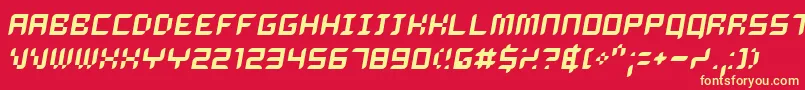 Delio-fontti – keltaiset fontit punaisella taustalla