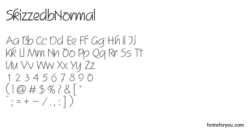 Шрифт SkizzedbNormal – алфавит, цифры, специальные символы