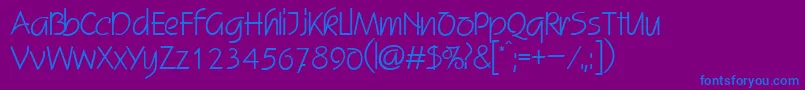 SkizzedbNormal Font – Blue Fonts on Purple Background