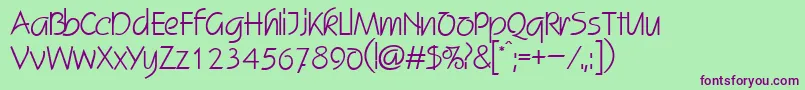 SkizzedbNormal Font – Purple Fonts on Green Background