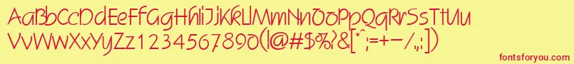 SkizzedbNormal Font – Red Fonts on Yellow Background