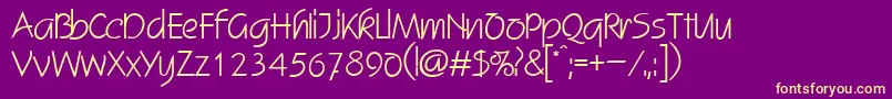 SkizzedbNormal Font – Yellow Fonts on Purple Background