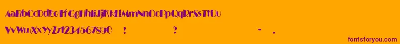 Blackties Font – Purple Fonts on Orange Background