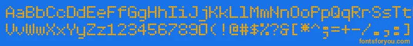 Dotim5 Font – Orange Fonts on Blue Background