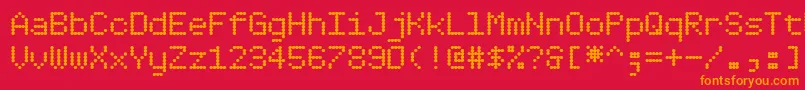 Dotim5 Font – Orange Fonts on Red Background