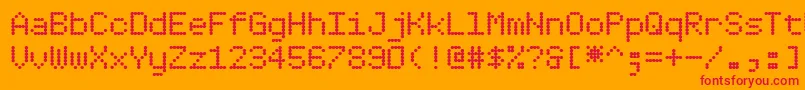 Dotim5 Font – Red Fonts on Orange Background