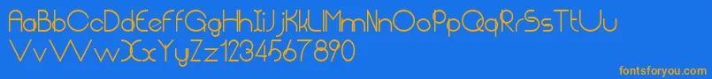 ChempakaRantingBold-Schriftart – Orangefarbene Schriften auf blauem Hintergrund