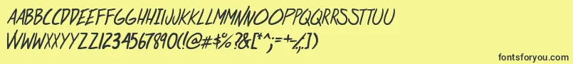 Czcionka AtRiskYouthItalic – czarne czcionki na żółtym tle