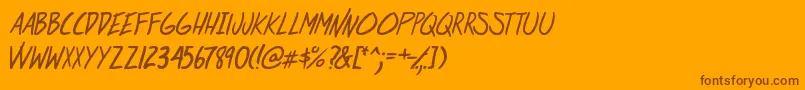 Weitere Informationen zur AtRiskYouthItalic-Schriftart AtRiskYouthItalic-Schriftart – Braune Schriften auf orangefarbenem Hintergrund
