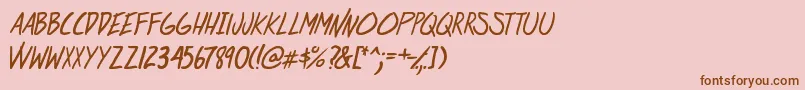 フォントAtRiskYouthItalic – ピンクの背景に茶色のフォント
