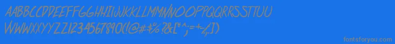Weitere Informationen zur AtRiskYouthItalic-Schriftart AtRiskYouthItalic-Schriftart – Graue Schriften auf blauem Hintergrund