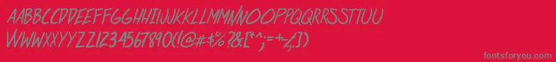 AtRiskYouthItalic Font – Gray Fonts on Red Background