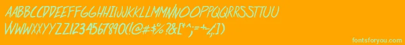 AtRiskYouthItalic-fontti – vihreät fontit oranssilla taustalla