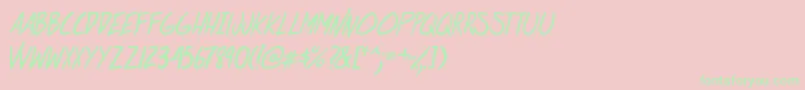 AtRiskYouthItalic-Schriftart – Grüne Schriften auf rosa Hintergrund