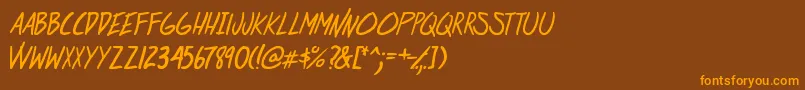 AtRiskYouthItalic-Schriftart – Orangefarbene Schriften auf braunem Hintergrund