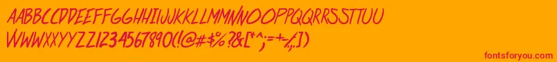 フォントAtRiskYouthItalic – オレンジの背景に赤い文字