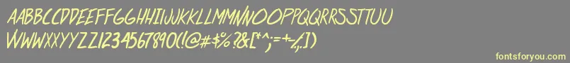 AtRiskYouthItalic Font – Yellow Fonts on Gray Background