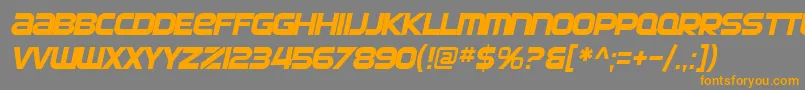 フォントSfAutomatonOblique – オレンジの文字は灰色の背景にあります。