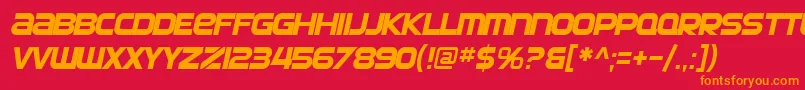 Шрифт SfAutomatonOblique – оранжевые шрифты на красном фоне