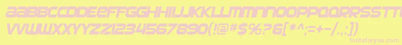 SfAutomatonOblique Font – Pink Fonts on Yellow Background