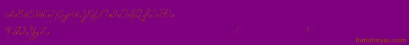 WinteredDebts-Schriftart – Braune Schriften auf violettem Hintergrund