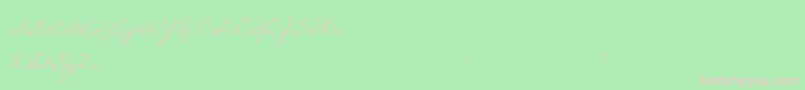 フォントWinteredDebts – 緑の背景にピンクのフォント
