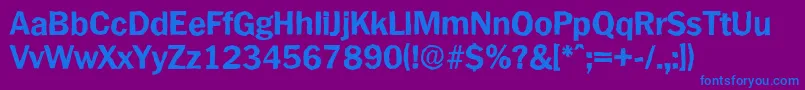 フォントPlymouthantiqueXboldRegular – 紫色の背景に青い文字