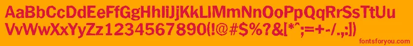 フォントPlymouthantiqueXboldRegular – オレンジの背景に赤い文字