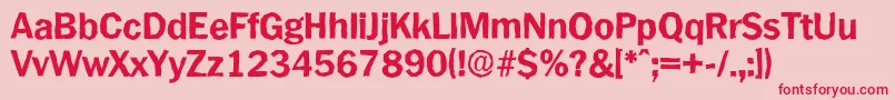 フォントPlymouthantiqueXboldRegular – ピンクの背景に赤い文字